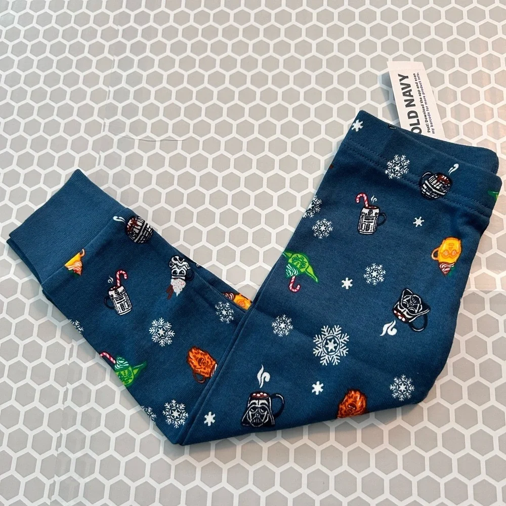 NWT Old Navy Navy Holiday Character Pajama Set Green Orange Accents Size 12-18M
